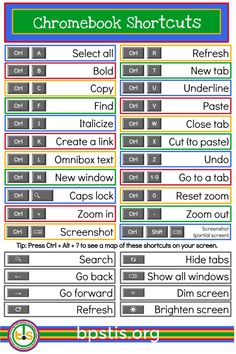 the printable worksheet for chromboot shortcuts