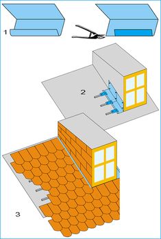 the diagram shows how to make a house out of bricks and concretes with an attic