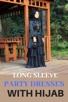 Long Sleeve Party Dresses With Hijab - Zahrah Rose Satin Modest Dress, Party Hijab, Long Sleeve Party Dresses, Long Choli Lehenga, Hijab Gown, Eid Outfit Ideas, Hijab Ideas, Green Chiffon Dress, Trendy Party Dresses