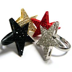 Sparkle Crystal Rhinestone Silver Gold Red Black Pewter Metal Adjustable Fashion Jewelry Star Ring L Trendy Red Party Rings, Trendy Star Embellished Party Jewelry, Trendy Star-embellished Party Jewelry, Trendy Star Embellished Jewelry For Parties, Star-shaped Rhinestone Party Jewelry, Red Star-shaped Jewelry For Parties, Red Star-shaped Party Jewelry, Christmas Party Star-shaped Jewelry, Christmas Star-shaped Jewelry For Parties