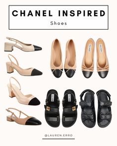 Chanel 2 Tone Shoes Outfit, Best Flat Shoes For Women, Channel Flats Outfit, Classic Flat Shoes, 2024 Flat Shoes, Channel Shoes Outfit, Chanel Espadrilles Outfit, Chanel Flats Outfit, Channel Sandals