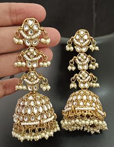 Long Jhumka Earrings Long Jhumka Earrings, Long Jhumka, Desi Jewellery, Saree Jewellery, Fancy Jewellery Designs, Jhumki Earrings, Traditional Earrings, Pakistani Jewelry, Fancy Jewellery