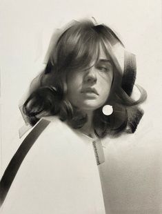 a black and white photo of a woman with headphones