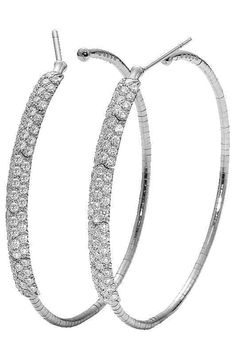 MATTIA CIELO-Rugiada Diamond Pave Hoop Earrings-WHITE GOLD Pave Hoop Earrings, Pave Diamonds, 18k Rose Gold, Silver Bracelet, Hoop Earrings, Diamonds, White Gold, Rose Gold, Silver