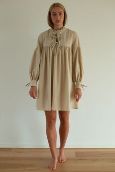 Libby Dress, classic shirt quality of 100% cotton. Adjustable with its loops in front and in the wrists. Made in Denmark Beige Cotton Shirt Dress For Daywear, Elegant Beige Cotton Shirt Dress, Libby Dress, Classic Shirt, Denmark, Casual Dress, Cold Shoulder Dress, Dresses, Quick Saves