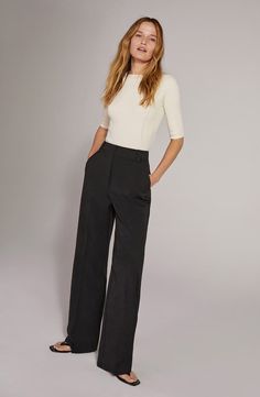 Favorite Daughter The Fiona Wide Leg Pants | Nordstrom Flat Front Pants Women, Slacks Outfit, Wedding Fits, Curated Wardrobe, Summer Business Casual Outfits, Vision 2024, Casual Work Outfits Women, Business Casual Summer, Wardrobe Refresh