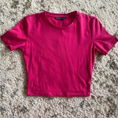 Zara Hot Pink Fitted T-Shirt, Size Xs, New, Never Worn Must Be Sold By Thursday Evening! Make Offers! Red Fitted Cropped T-shirt With Short Sleeves, Fitted Red Cropped T-shirt With Short Sleeves, Fitted Pink Short Sleeve T-shirt, Pink Fitted Top With Short Sleeves, Pink Fitted Short Sleeve Top, Pink Casual Crop Top T-shirt, Fitted Pink Short Sleeve Cotton Top, Zara Trendy Short Sleeve Shirt, Trendy Zara Short Sleeve Shirt