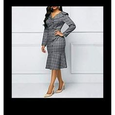 Fitted, Thick Non Stretch Material, Very Beautiful, Ideal For Work, Elegant, Modest, Geometric Plaid Pattern, Long Sleeves, Mermaid Bottom Style Size M: A To A: 18" Waist: 15" Size L: A To A: 19" Waist: 16" Size: Xl A To A: 20.5" Waist: 17.5" New Without Tags From A Smoke Free And Clean Home Feel Free To Follow Me Lots Of Items Listed From Bathing Suits To Dresses/Jackets Bundle To Save S-M-L-Xl-2x-3x In Different Items Tags/Ignore: Sequin, Maxi, Mermaid Dress, Comfy, Bodycon, Sexy, Flowers, Mid Gray Fitted Midi Bodycon Dress, Elegant Gray Midi Bodycon Dress, Elegant Gray Midi Length Bodycon Dress, Gray Midi-length Bodycon Dress, Elegant Gray Bodycon Dress For Fall, Gray Knee-length Office Dresses, Gray Fitted Long Sleeve Dress, Fitted Gray Knee-length Dress, Fitted Gray Bodycon Dress For Fall