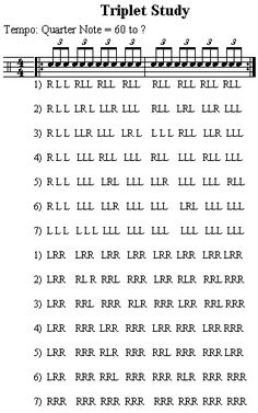 sheet music with the words triplet study