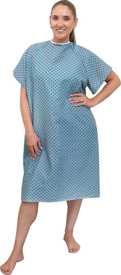 PRICES MAY VARY. 70% Poly 30% Cotton Imported Comfortable and Lightweight Design: Our hospital gowns, available in a pack of three in a calming blue snowflake color, are crafted with a lightweight fabric to ensure optimal comfort for patients. The breathable material allows for ease of movement and ensures a soothing experience during recovery. Our hospital gown features two tie closures in the back—one at the top and another in the middle—ensuring a secure fit while allowing for easy accessibil Blue Hospital, Gown Aesthetic, Patient Gown, Hospital Patient, Baby Hospital Outfit, Gown Drawing, Hospital Outfit, Hospital Gown, Prom Dresses Blue