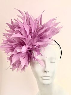 "Polo match Fascinator- Coral Hat- Fascinator Headband- Wedding- Lavender Feather- Cocktail Hat- Steampunk- Derby Hello, This feather fascinator is about 12\" round. It is attached to a skinny adjustable headband that is wrapped in satin and is very comfortable. It has nice movement and is easy to wear. White Hot pink Pink Red Multi color Gray Ivory etc. Pick a headband that matches your hair so it blends in! Based in the NYC metropolitan area, I started with a shop in Soho. I make quality acces Lilac Fascinator, Wedding Lavender, Floral Headdress, Fascinator Wedding, Pearl Bridal Headband, Feather Fascinator, Polo Match, Flower Fascinator, Hat Fascinator