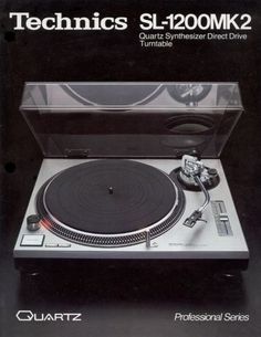 an old record player with its turntable in front of the cover for technics sl - 120mk2