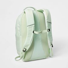 Why we’re ALL IN: This mint green water-resistant backpack is designed to help you carry all your essentials wherever you go. Various exterior and interior zip pockets, including two bottle holders, help separate and organize your items, while the main zippered compartment is perfect for larger belongings. A laptop pocket helps you take your work on the go, and you can find the right fit for comfortable carrying with the help of adjustable straps and a loop handle. All in Motion™: Made for every Cute Backpacks For School, Water Resistant Backpack, Grey Backpacks, Backpacks For School, Good Bones, Luggage Backpack, Baby Blue Colour, Green Water, All In Motion