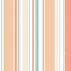 an orange, blue and white striped wallpaper with vertical stripes on the bottom half