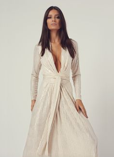 Look 11 Deep V Belted Maxi Dress Gold &vert; US.Odabash Gold Midi Dress For Evening Parties, Gold Midi Dress For Evening Party Season, Luxury Gold Midi Dress For Evening, Luxury Gold Midi Dress For Party, Gold Cocktail Evening Dress In Midi Length, Glamorous Gold Midi Dress For Gala, Gold Midi Dress For Holiday Evenings, Glamorous Festive Midi Dress, Gold Midi Dress For Evening And Holiday