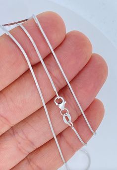 14k White Gold Snake Chain, Ladies White Gold Chain, White Gold Snake Chain - Etsy White Snake Chain Necklace With Silver Chain, White Snake Chain Necklace With Adjustable Chain, White Sterling Silver Snake Chain Necklace, White Gold Snake Chain Necklace For Gift, White Link Necklace With Silver Chain, Classic White Link Chain Necklace, White Minimalist Snake Chain Jewelry, Minimalist White Snake Chain Jewelry, White Sterling Silver Chain Necklace With Lobster Clasp