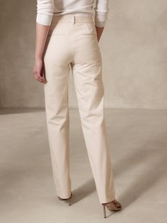 Straight Sloan Pant | Banana Republic Elegant Stretch Dress Pants Straight Fit, Elegant Straight Stretch Dress Pants, Elegant Stretch Straight Dress Pants, Sleek Spring Pants With Straight Hem, Sleek Straight Hem Pants For Spring, Chic Straight Formal Pants, Relaxed Fit Straight Pants For Business Casual, Fitted Chinos For Fall With Straight Hem, Chic Straight Bottoms For Formal Occasions