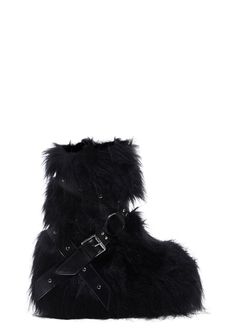 Super Platform Shoes, Fur Boots Outfit Men, Winter Moto Boots With Platform For Alternative Fashion, Fuzzy Platform Boots, Fur Platform Boots, Spike Boots, Fame Clothes, Black Womens Shoes, Rave Boots