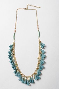 Solid Tassel Chain Necklace Adjustable Chain Clasp Closure Size 32" Round Length Composition: Brass, Raffia, Wooden Beads, Polyester Clothing Capsule, Resort Chic, Necklace Trendy, Blue Tassel, Black Clay, Chain Fashion, Denim Gift, Western Boho, Tassel Fringe