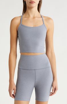 Beyond Yoga Space Dye Slim Racerback Crop Tank | Nordstrom Yoga Space, Swimming Activities, Beyond Yoga, Built In Shelves, Shelf Bra, Active Women, Performance Fabric, Womens Activewear, Moisture Wicking Fabric