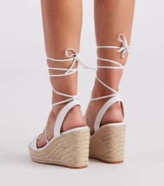 These espadrille wedges will put a spring in your step! They feature a faux leather square toe. wide toe strap. and lace-up ankle straps with a supportive ankle band. Complete the look with a trendy handbag.Fit & Features Square toe Wide toe strap Lace-up ankle strap with supportive band Espadrille sole Faux leather trim Wedge heel Adjustable Lace-up Platform Wedge Sandals, Adjustable Platform Lace-up Sandals, Spring Lace-up Adjustable Wedge Sandals, Adjustable Lace-up Wedge Sandals For Spring, Lace-up Espadrille Platform Wedge Sandals, Adjustable Platform Lace-up Sandals With Ankle Strap, Summer Platform Lace-up Espadrilles, Summer Lace-up Adjustable Wedge Sandals, Adjustable Ankle Strap Platform Lace-up Sandals