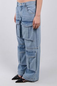 Details: Material: Denim Type: High Waist Length: Long Fit Type: Loose Fit Elastic: No Size(Inch) Waist Hips Length S 26.8 40.6 42.1 M 28.3 42.1 42.5 L 30.7 44.5 42.9 XL 33.1 46.9 43.3 Tips: Due to the many variations in monitors, the color in the image could look slightly different, please take physical design and color shall prevail. Please allow 0.4"-1" differs due to manual measurement. About Shipping • Processing It usually takes 2-5 business days for your order，while some items may take lo Light Wash Rigid Denim Cargo Jeans With Pockets, Blue Utility Jeans With Patch Pockets, Light Wash Cargo Jeans With Pockets In Recycled Denim, Light Wash Denim Cargo Jeans With Patch Pockets, Light Wash Recycled Denim Cargo Jeans With Pockets, Light Wash Recycled Denim Cargo Jeans, Blue Recycled Denim Cargo Jeans With Side Pockets, Blue Recycled Denim Jeans With Side Pockets, Light Blue Denim Jeans With Pockets