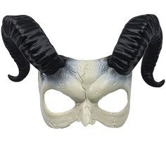 PRICES MAY VARY. 【Scary Design】The half-face design of the realistic ram horns devil mask does not affect breathing, and the large eye holes do not hinder any peripheral vision at all. Halloween goat horn masks are suitable for dressing up masks with costumes on occasions such as Halloween ,Masquerad 【Funny Mask】The goat horns mask is a proper masquerade mask, the black ram horns are very pretty and mighty,Enough to make you shine at the party 【Material】Goat ram horns devil Mask is plastic, smoo Goat Skull Mask, Horns For Cosplay, Animal Skull Mask, Realistic Monster, Face Mask Masquerade, Mask Monster, Goat Mask, Horns Headband, Monster Animal