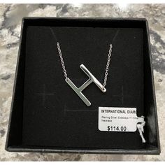 This Beautiful Sterling Silver Alphabet Necklace With The Letter “H” Is 16” With A 2” Extender. The Letter “H” Is 1” And Sits At A Slight Angle When Worn. This Necklace Is Finished With A Lobster Claw Clasp. Alphabet Necklace, Letter H, Initial Necklace, Lobster Claw, Womens Jewelry Necklace, Size 16, Alphabet, Initials, Jewelry Necklaces