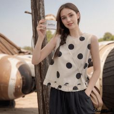 Olivia Mark - Sleeveless Polka Dot Doll Top for Stylish Layering Olivia Mark, Polka Dot, Layering, Polka Dots, Dots, Dolls