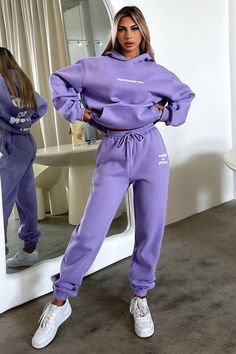 Obsessing over the Series 3 sets! She offers a soft fleece inside, an elasticated waistband, a front pocket and a puffed up 'THATSSOFETCH' logo at the front and back. Pair her with the matching Sweatpants and white runners for an off duty look this winter. Purple And White Sweatpants, Sporty Tracksuit With Pockets For Loungewear, Athleisure Tracksuit With Drawstring And Relaxed Fit, Winter Tracksuit With Ribbed Waistband For Loungewear, Relaxed Fit Athleisure Tracksuit With Drawstring, Winter Athleisure Tracksuit With Elastic Waistband, Athleisure Tracksuit With Elastic Waistband For Winter, Winter Cotton Joggers With Drawstring, Winter Tracksuit With Elastic Waistband For Loungewear