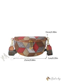 Bird in Bag - New Fashion PU Colorblock Chest Bag with Large Capacity Compartment Brown Pattern, Bird In Bag, Chest Bag, Sling Bag, New Fashion, Color Blocking, Pu Leather, Size Medium, Leather