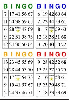 a printable bingo game with numbers and symbols