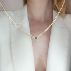 This necklace has a minimal design, and you can wear it any day and combine it with other jewelry . It makes for an excellent gift for a loved one, without being extravagant. - Gold Kt: 14K  Solid Gold - Emerald weight: 0,10ct - Thickness: 2,3mm ✔ Ready to Ship in 7-10 Business Days Each one of our items comes with a guarantee. Please let me know if you need your item by a specific day and I will do everything I can to help you. Thank you for visiting our shop! We really enjoyed creating our des Minimalist 14k Gold Pendant Chain Necklace, Minimalist Birthstone Pendant Necklace With Adjustable Chain, Minimalist Solitaire Necklace As Gift, Minimalist Necklace With Box Chain For Anniversary, Minimalist Yellow Gold Emerald Necklace For Gift, Minimalist 14k Yellow Gold Emerald Necklace, Gold Emerald Birthstone Necklace In Minimalist Style, Minimalist Box Chain Necklace For Anniversary, Minimalist Gold Emerald Birthstone Necklace