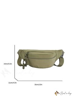 BirdinBag - Stylish and Versatile Waist Bag/Chest Bag for Casual Fashion Green Outdoor Bags With Pockets, Multifunctional Green Shoulder Bag For Daily Use, Multifunctional Khaki Bag With Adjustable Strap, Multifunctional Green Bags With Pockets, Functional Large Capacity Pouch Belt Bag, Practical Khaki School Bag, Functional Khaki Shoulder Bag, Functional Large Capacity Bag, Green Bags With Removable Pouch For Outdoor