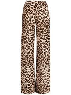 leopard-print flared trousers from PHILIPP PLEIN featuring cream, brown, all-over leopard print, gold-tone logo plaque, high-waisted and flared. | Philipp Plein Leopard-Print Flared Trousers Leopard Print Trousers, Leopard Print Clothes, Leopard Clothes, Light Fall Jacket, Leopard Trousers, Leather Dress Outfit, Leopard Outfits, Sweater Outfits Fall, Leather Pants Outfit