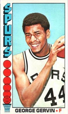 a basketball card with an image of george gervin