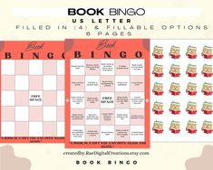 the book bingo is filled with books to fill in and fill out