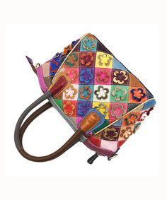 Handmade Colorblock Floral Patchwork Calf Leather Tote HandbagThis bag is made of fine Calf Leather fabric.Measurement: 23cm/8.97" * 30cm/11.7" * 12cm/4.68"Zip up closure. Inside pockets. Multicolor Top Handle Shoulder Bag, Multicolor Patchwork Satchel Shoulder Bag, Multicolor Satchel Shoulder Bag With Mobile Phone Pocket, Multicolor Patchwork Tote Satchel, Colorful Patchwork Shoulder Bag For Daily Use, Multicolor Patchwork Satchel Bag, Multicolor Handheld Satchel With Removable Pouch, Multicolor Handheld Shoulder Bag, Colorful Patchwork Bags For Daily Use