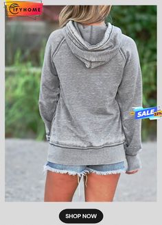 Light Gray Cotton-blend Casual Printed Sweatshirt Casual Spring Hoodie Top, Casual Solid Color Hoodie For Leisure, Casual Stretch Hoodie With Letter Print, Sporty Solid Color Cotton Top, Casual Hoodie With Crew Neck, Casual Solid Color Crew Neck Hoodie, Cotton Leisure Hoodie, Casual Solid Color Hooded Top, Casual Hooded Top For Leisure