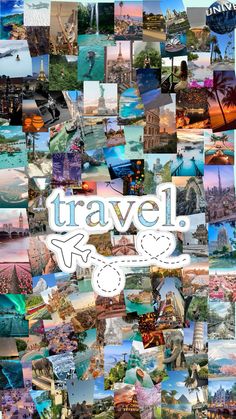 a collage of photos with the words travel