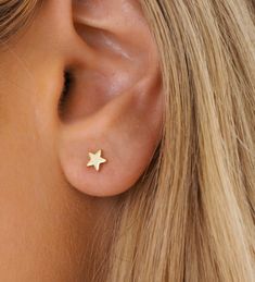 Stellaris Star Earrings 18K Gold Electroplated Hypoallergenic Earring Post Size: approx. 0.2 inch Everyday Star Shaped Pierced Earrings, Gold Nickel-free Star Cartilage Earrings, Gold Star Cartilage Earrings Nickel Free, Gold Star Shaped Pierced Cartilage Earrings, Gold Star Cartilage Earrings, Gold Star Cartilage Earrings For Pierced Ears, Silver Star-shaped Gold Plated Earrings, Gold Plated Star-shaped Pierced Earrings, Gold Star-shaped Dainty Cartilage Earrings