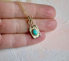 PLEASE READ DESCRIPTION 💕 This is an Arizona Mojave turquoise set in 14Karat solid yellow gold OR sterling silver. The toggle it hangs on is also solid  14k Yellow gold or Silver and made by hand, one at a time. The chain 14k GOlDFILL chain or Sterling Silver. Made with my hands slowly and intentionally. It is delicate and sturdy and layers beautifully with other pieces. It is heirloom worthy and one of a kind. Toggle Necklace, Necklace Blue, December Birthstone, Blue Turquoise, Solid Yellow, Turquoise Jewelry, Turquoise Blue, Sterling Silber, Jewelry Gift