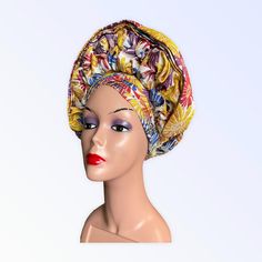 This beautiful headscarf is made from Damask Fabric that Breathable, Comfortable, Skin- friendly and will not put pressure on your ears unlike the traditional Aso-oke fabric. Suitable for all season.  Great for Wedding, Parties, church and other special occasions Style - Pre-styled  Auto Gele Headscarf  This fashion turban is designed with comfort and style in mind, it is easy to wear, no tying involved, wear on your head like a hat and you are ready to go. This beautiful turban is versatile, an Multicolor Party Headscarf, Yellow One Size Headband Headscarf, Yellow Headband Headscarf, Multicolor Fitted Bohemian Headwrap, Fitted Multicolor Bohemian Headwrap, Multicolor Bohemian Headwrap, Adjustable Multicolor Headwrap For Party, Fitted Multicolor Headband Headpiece, Fitted Multicolor Headband