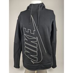 Nike Tech Fleece Swoosh Graphic Logo Pullover Hoodie Black White Men's Size Small New With Tags Nike Sweatshirt With Kangaroo Pocket For Sports, Functional Nike Hoodie For Streetwear, Sports Sweatshirt With Kangaroo Pocket, Nike Winter Hoodie For Light Sports, Nike Casual Hoodie For Winter Sports, Sporty Fleece Sweatshirt For Winter Sports, Nike Techwear Hoodie For Streetwear, Fleece Hoodie For Winter Sports, Athleisure Style, Fleece Hoodie For Winter Sports In Athleisure Style