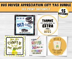 the bus driver appreciation gift tag bundle