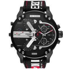 Diesel DZ7433 Mr. Daddy 2.0 Chrono Black | Watches.com Diesel Watches For Men, Diesel Watch, Mens Chronograph, Big Watches, Military Girl, Expensive Watches, G Shock Watches, Diesel Men, Unisex Watches