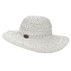 CLASSIC DESIGN: Crafted out of a crocheted toyo straw material, this Panama Jack women's crush-able sun hat is designed with a matching colored hat sizing tie, coconut logo badge, and 4" floppy big brim for ultimate sun protection. BEAT THE HEAT AND STAY STYLISH: Keep the sun out of your face and protect your skin from the sun's harmful UVA/UVB rays under the comfort of this breathable, toyo straw material. Discover the road to sun protection and adventure with Panama Jack. FUNCTIONALITY: With i White Coastal Straw Hat For Vacation, White Coastal Style Straw Hat For Vacation, Casual Crochet Hat With Upf 50+ And Adjustable Fit, Casual Adjustable Crochet Hat With Upf 50+, White Coastal Style Hat For Vacation, White Coastal Beach Hat, Straw Crochet Hats, White Lightweight Beach Hat, Lightweight White Beach Hat