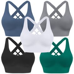 PRICES MAY VARY. 【What Can You Choose?】These BLUELILY medium support sports bras are super comfortable with nice stretch.In order to provideo more options for you, we have designed many color and multiple packge, you can choose according to your needs. The size of these strappy sports bras for women is as follows: S (30B,30C,32A,32B,32C,32D,32DD), M (34A,34B,34C,34D,34DD), L (36A,36B,36C,36D,36DD), XL (38A,38B,38C,38D,38DD). *Please note: Hand wash and air dry is recommended for longer life of t High Impact Sports Bras, Sports Bra Set, Sleep Bra, Medium Support Sports Bra, Strappy Bra, Strappy Sports Bras, Seamless Sports Bra, Padded Sports Bra, Workout Yoga