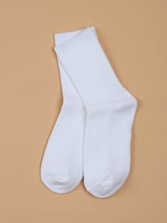 Solid Crew Socks | EMERY ROSE White Short Socks, Crew Socks Outfit, Long White Socks, Dr Shoes, Character Inspired Outfits, Women Crew Socks, White Socks, Women Socks, Cute Socks