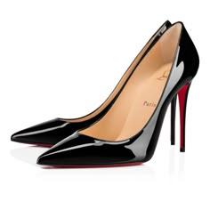 Perhaps The Most Iconic Mainstay Of All Christian Louboutin Designs, The Kate Is A Classic Pointy Pump With A Slender 100 Mm Stiletto Heel. With Its Timeless Appeal And Sleek Lines, This Carryover Version Is An Absolute Essential In The Wardrobe Of Any Contemporary Fashionista. Crafted From Glossy Black Patent Leather And Framed With A Signature Red Sole, This Model Is A Must For Chic Spring/Summer Styling. Color : Black Material : Patent Calf Leather Heel Height : 100 Mm 100% Authentic. New Wit Christian Louboutin Kate 100, Feminine Shoes, Pointy Pumps, Christian Louboutin Kate, Black Patent Leather Pumps, Patent Heels